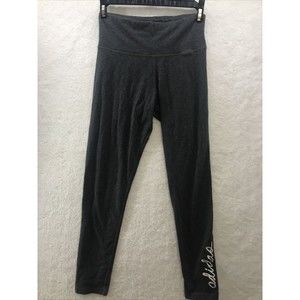 adidas Training Leggings Womens Small Adi Script Cotton 26 Inch Ankle Dark Grey